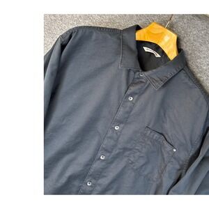 Tommy Bahama Tahitian Twill Shirt Long Sleeve Mens 2XLT Black Big & Tall XXLT